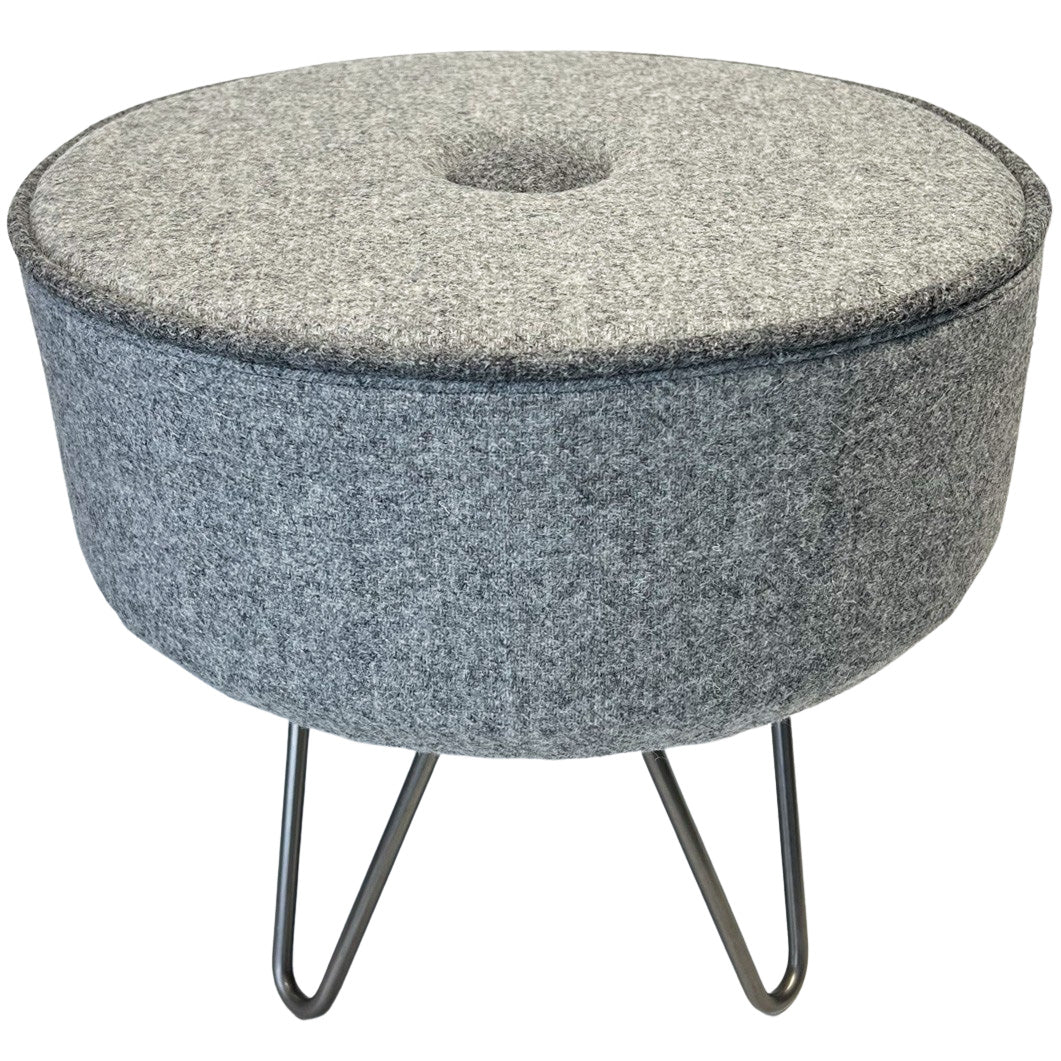 Grey footstool deals with silver legs