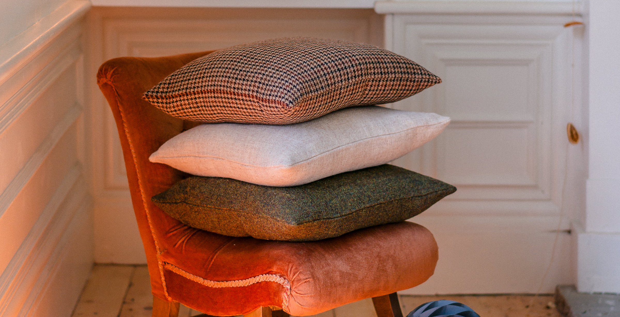 Autumnal Colours: Warm Up Your Home with Harris Tweed® - William & Irene Cushions