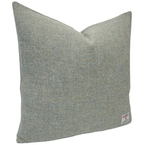 Harris Tweed Duck Egg Blue Large Cushion with Feather Filled Insert