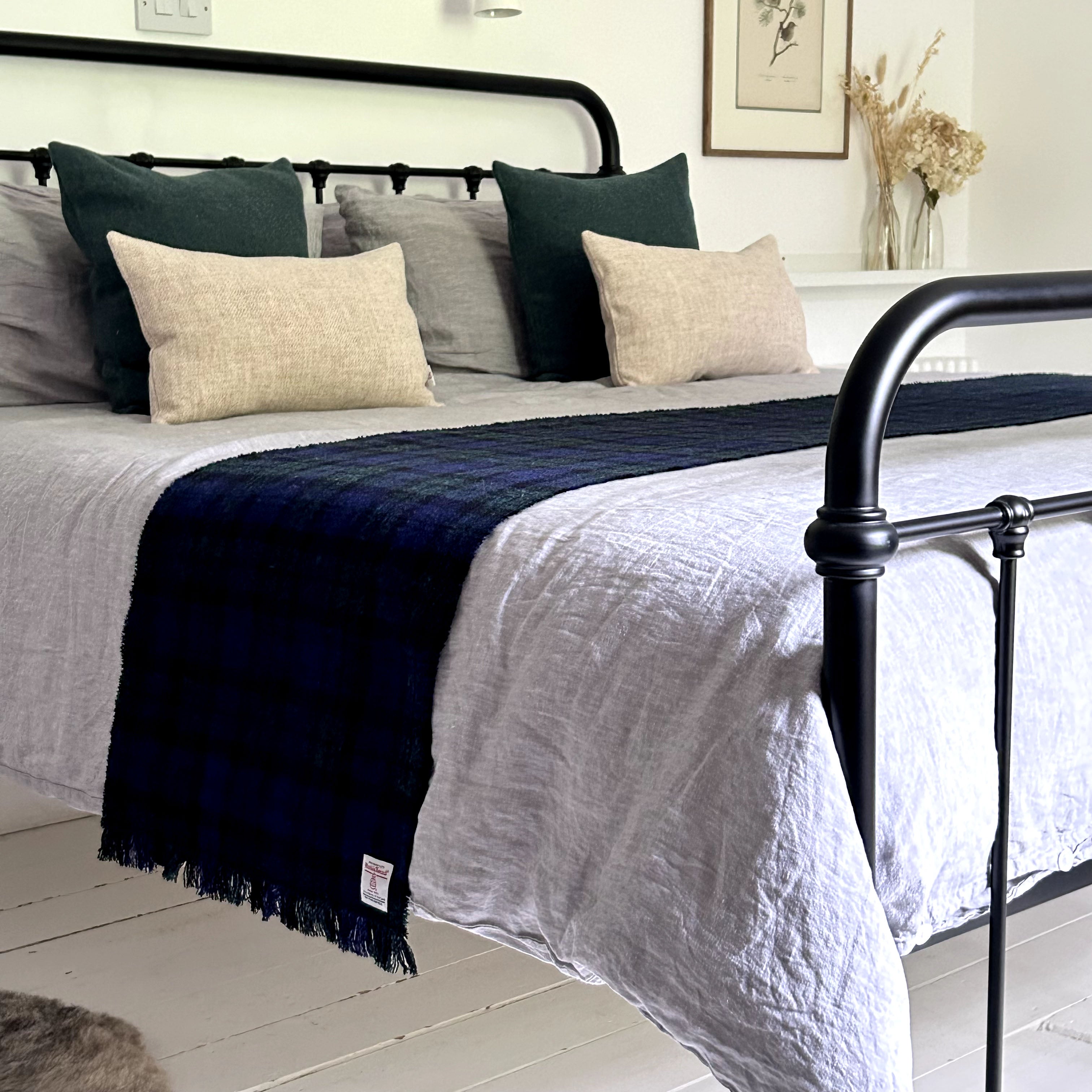 Harris Tweed® Black Watch Tartan Bed Runner William & Irene