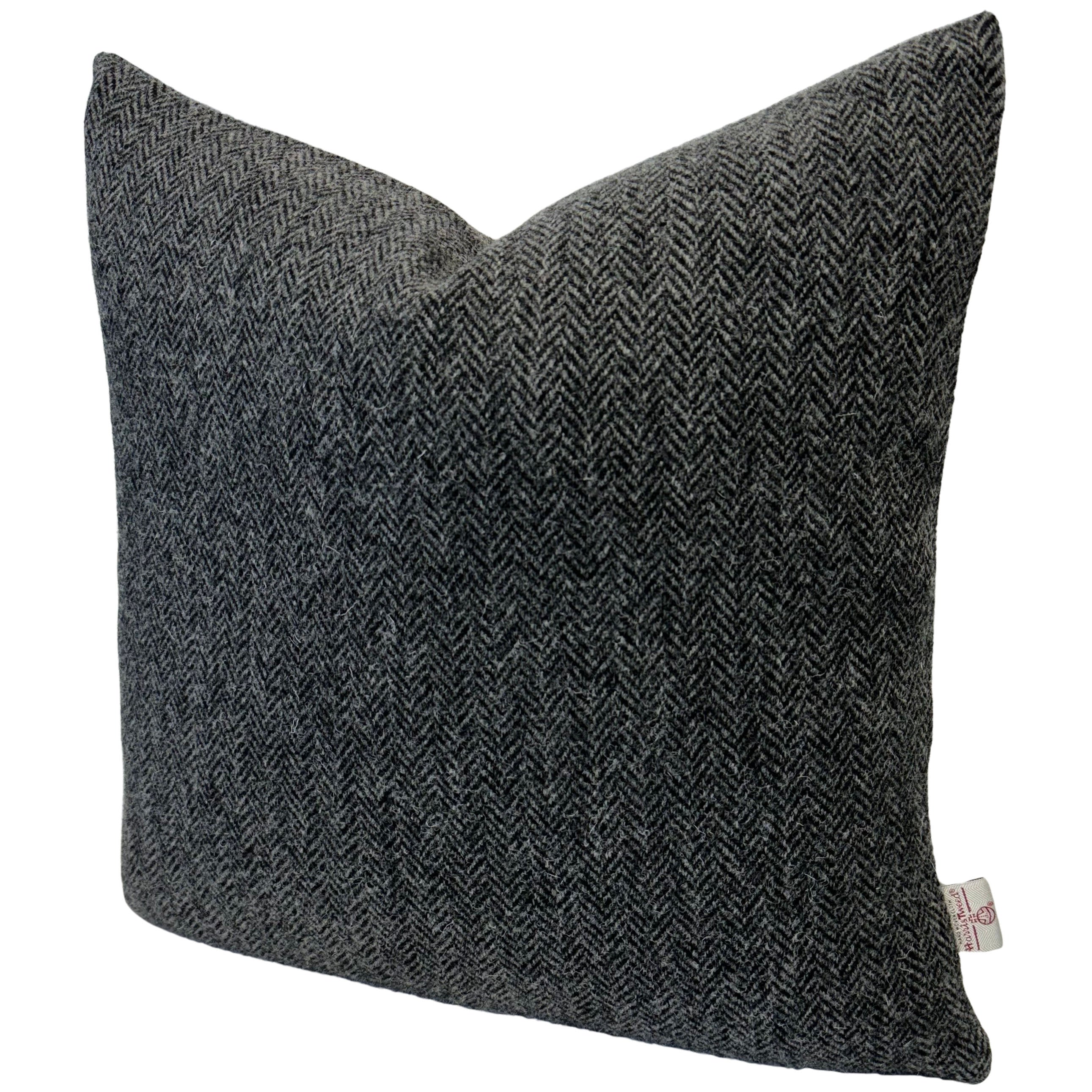 Charcoal Herringbone Square Cushion