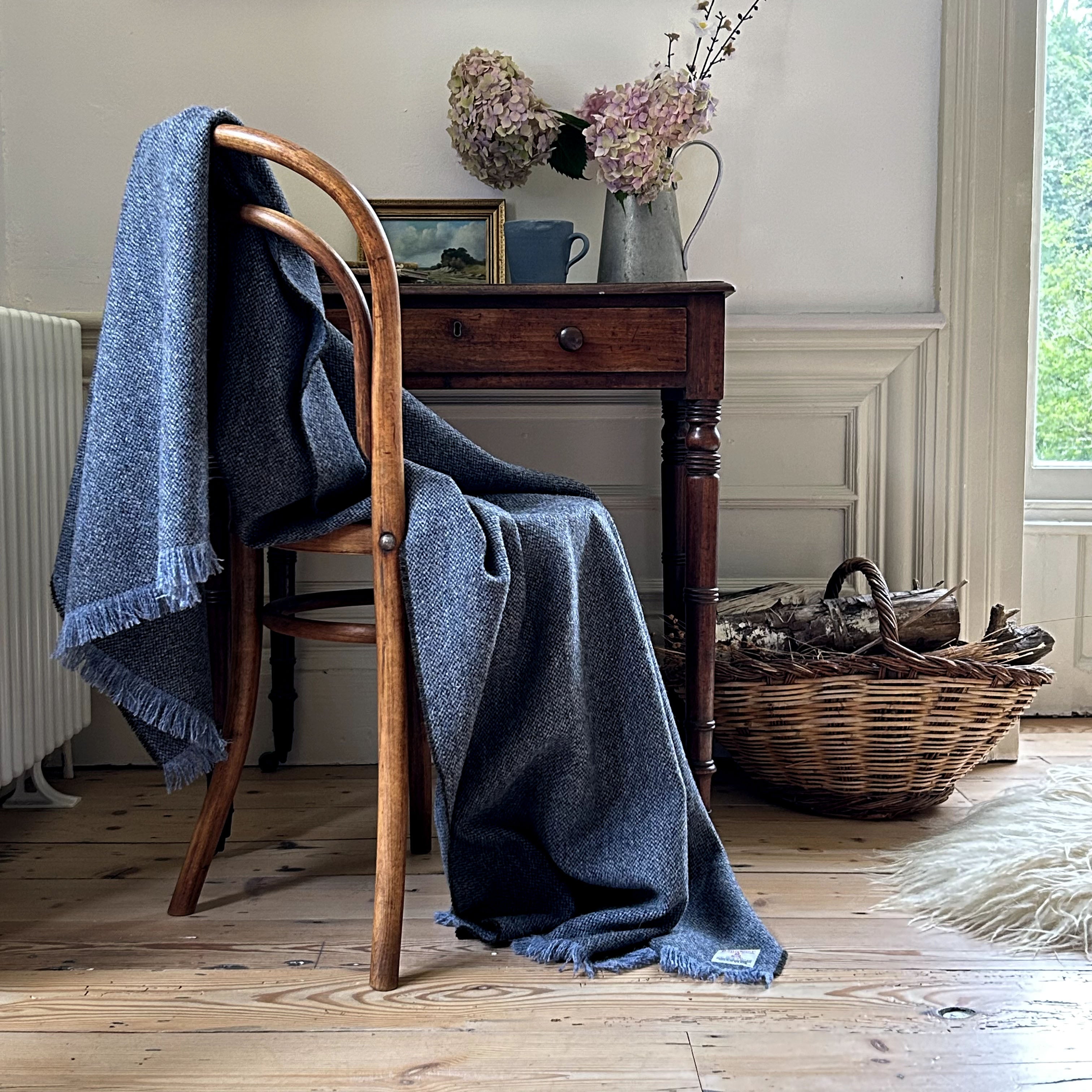 William & Irene Harris Tweed Lomond Barleycorn Wrap Blanket