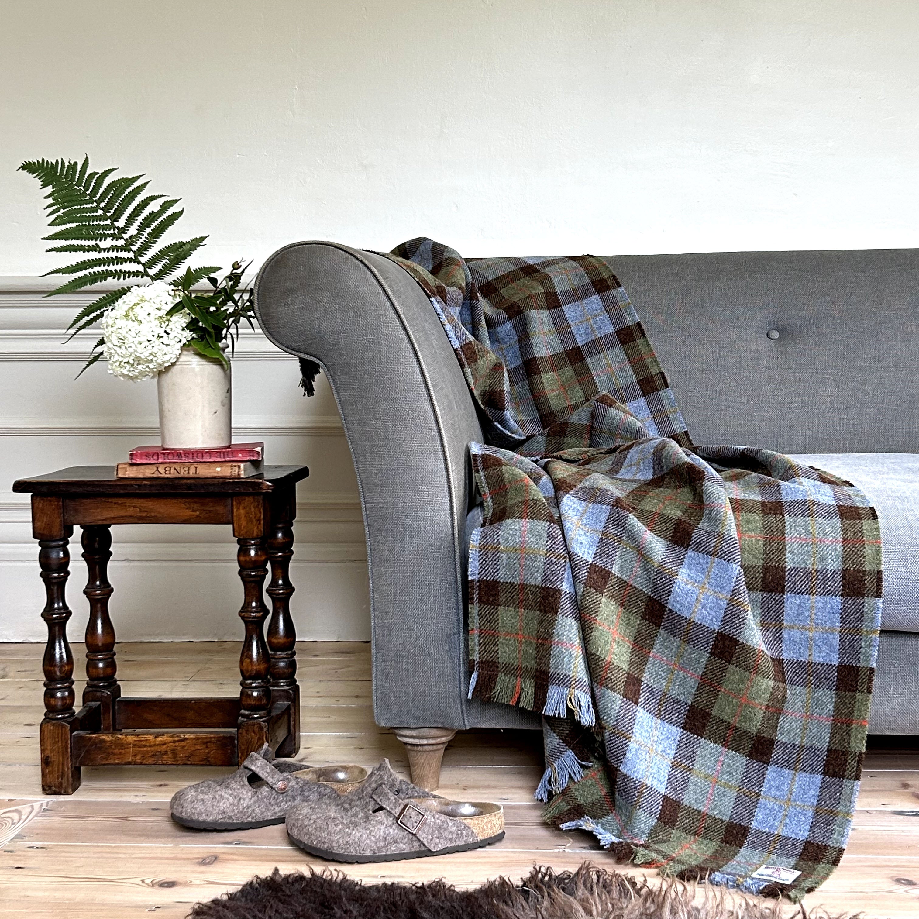 William & Irene Harris Tweed MacLeod Tartan Wrap Blanket