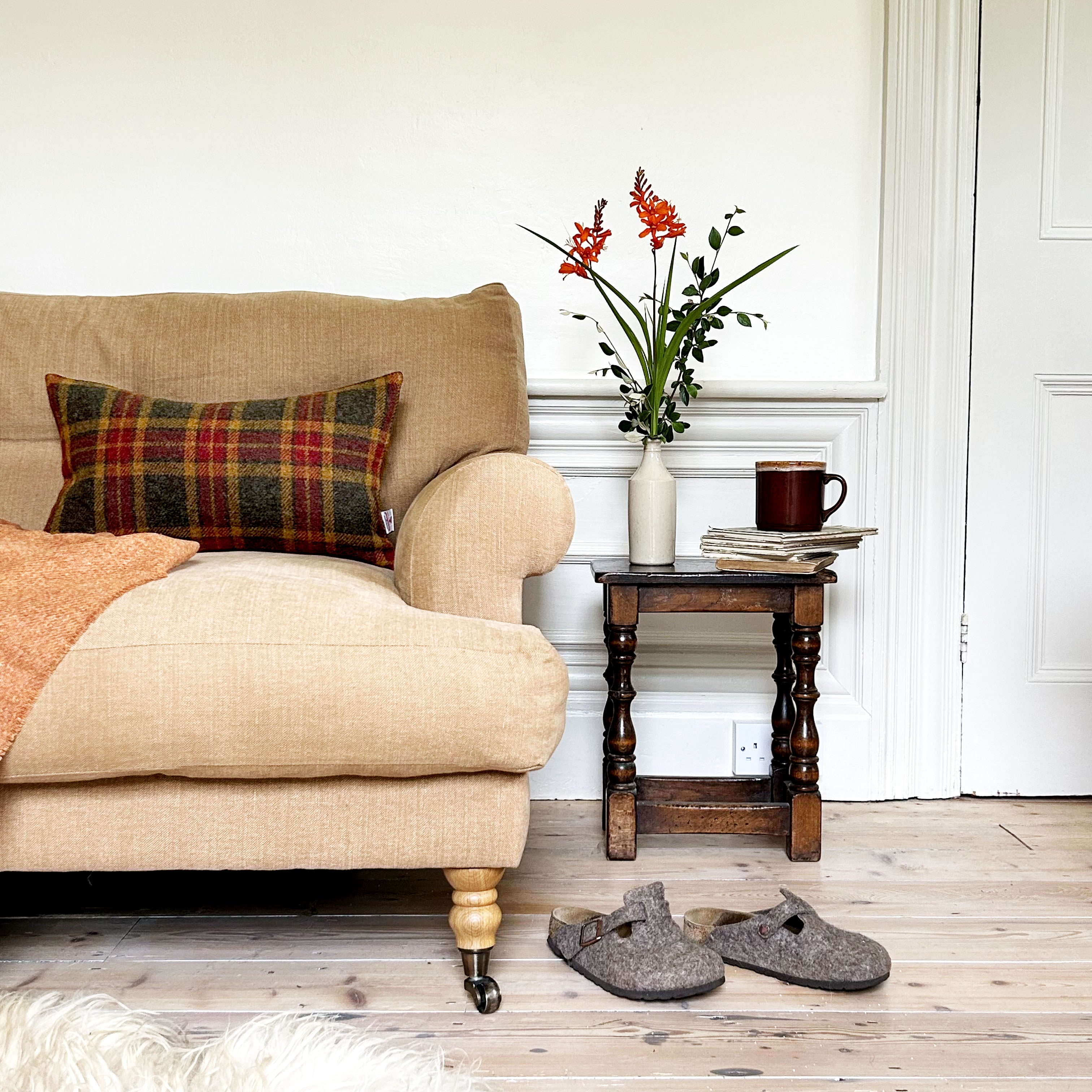 Moss, Gingerbread & Wine Tartan Lumbar Cushion