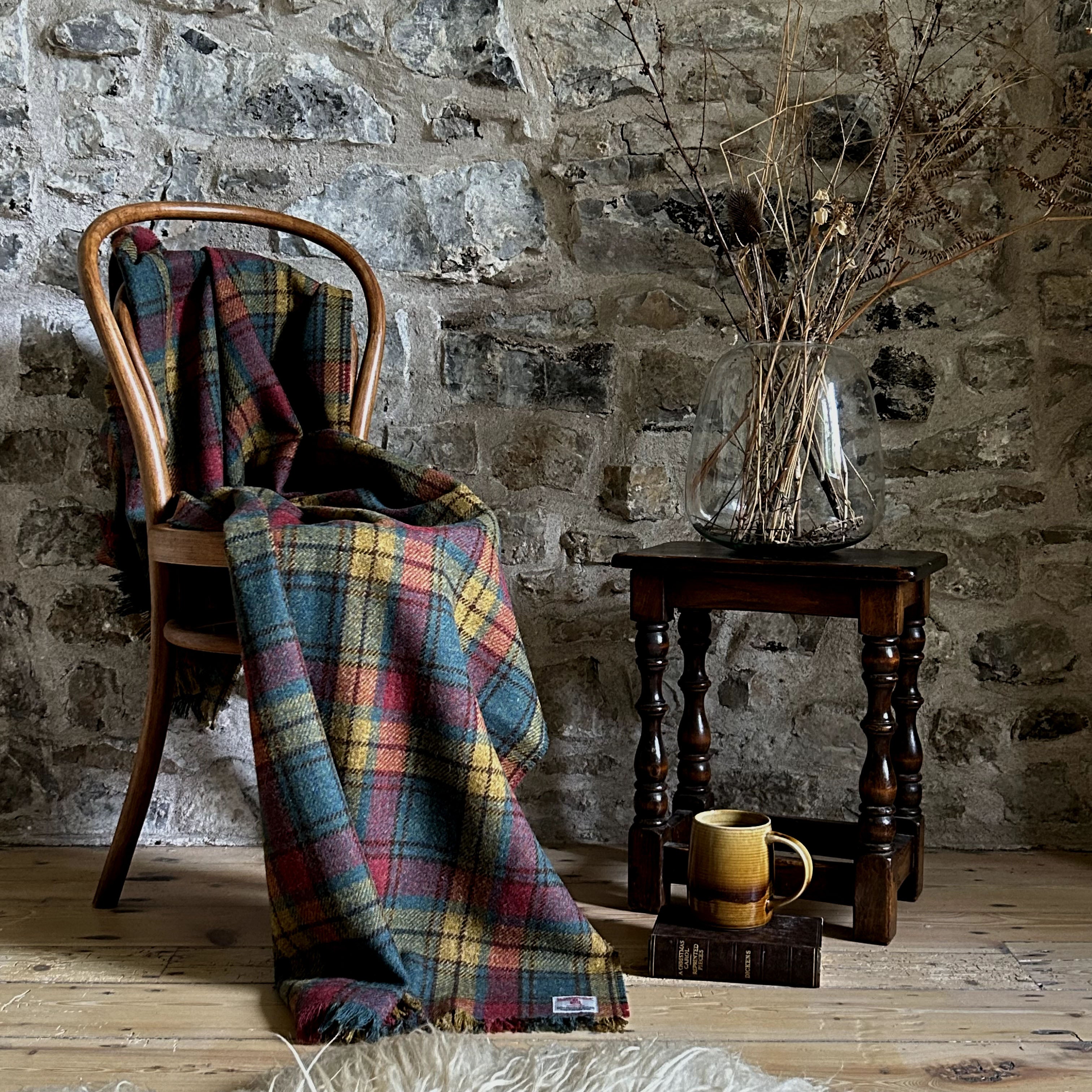 William & Irene Harris Tweed Stornoway Tartan Wrap Blanket