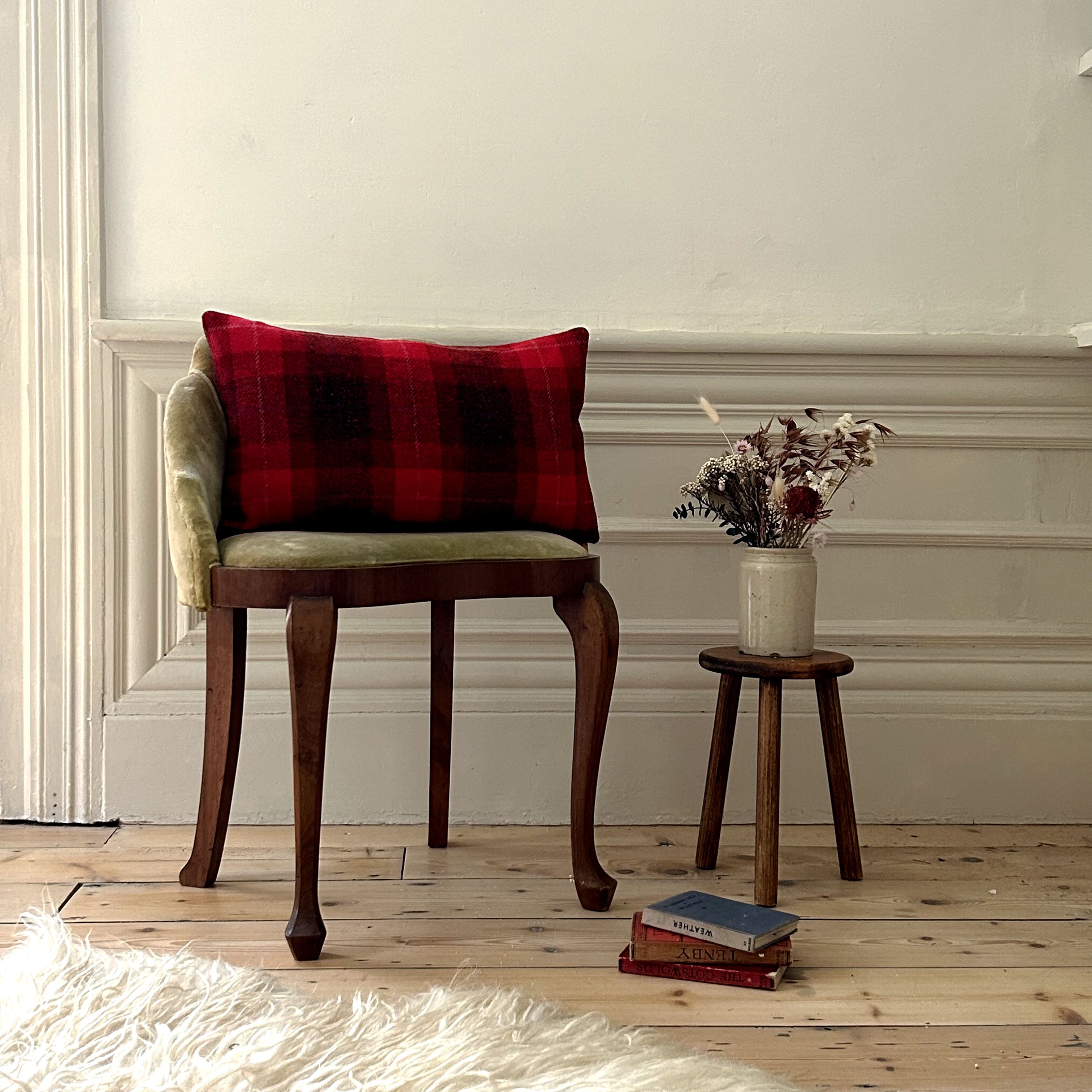 Winterberry Tartan Lumbar Cushion