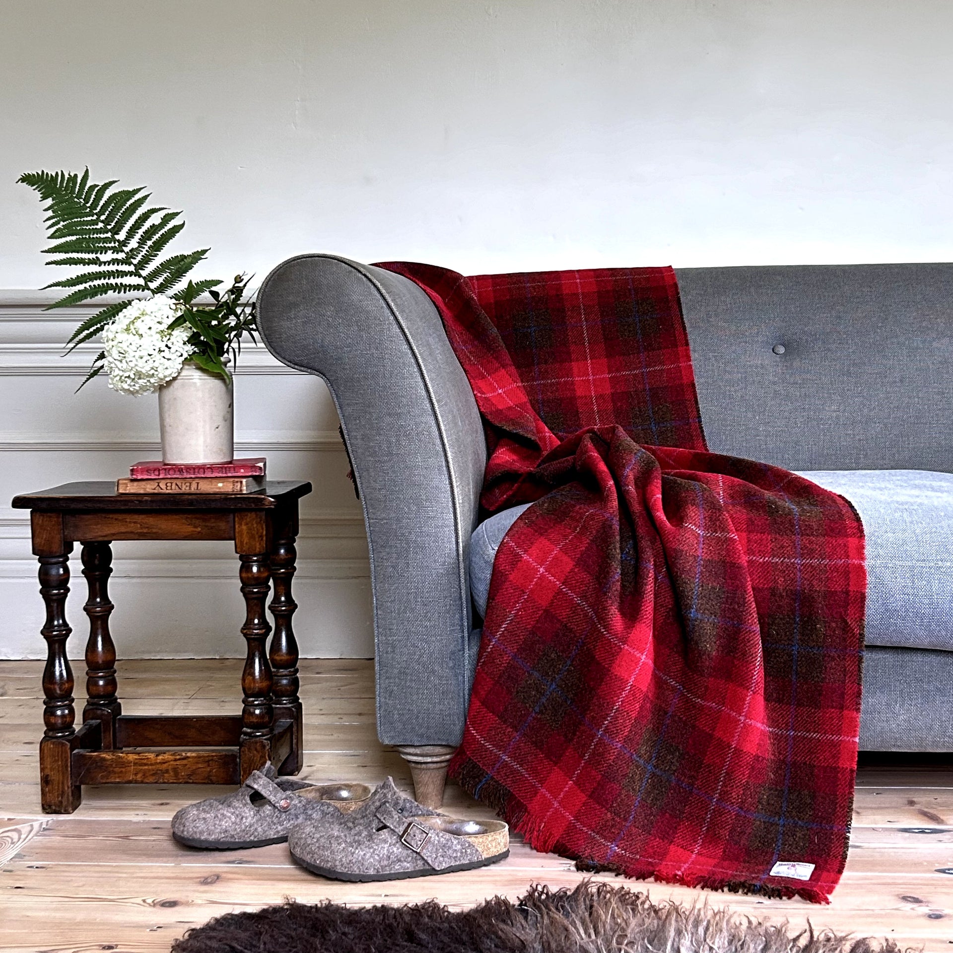 Harris Tweed Winterberry Tartan Wrap Blanket – William Irene