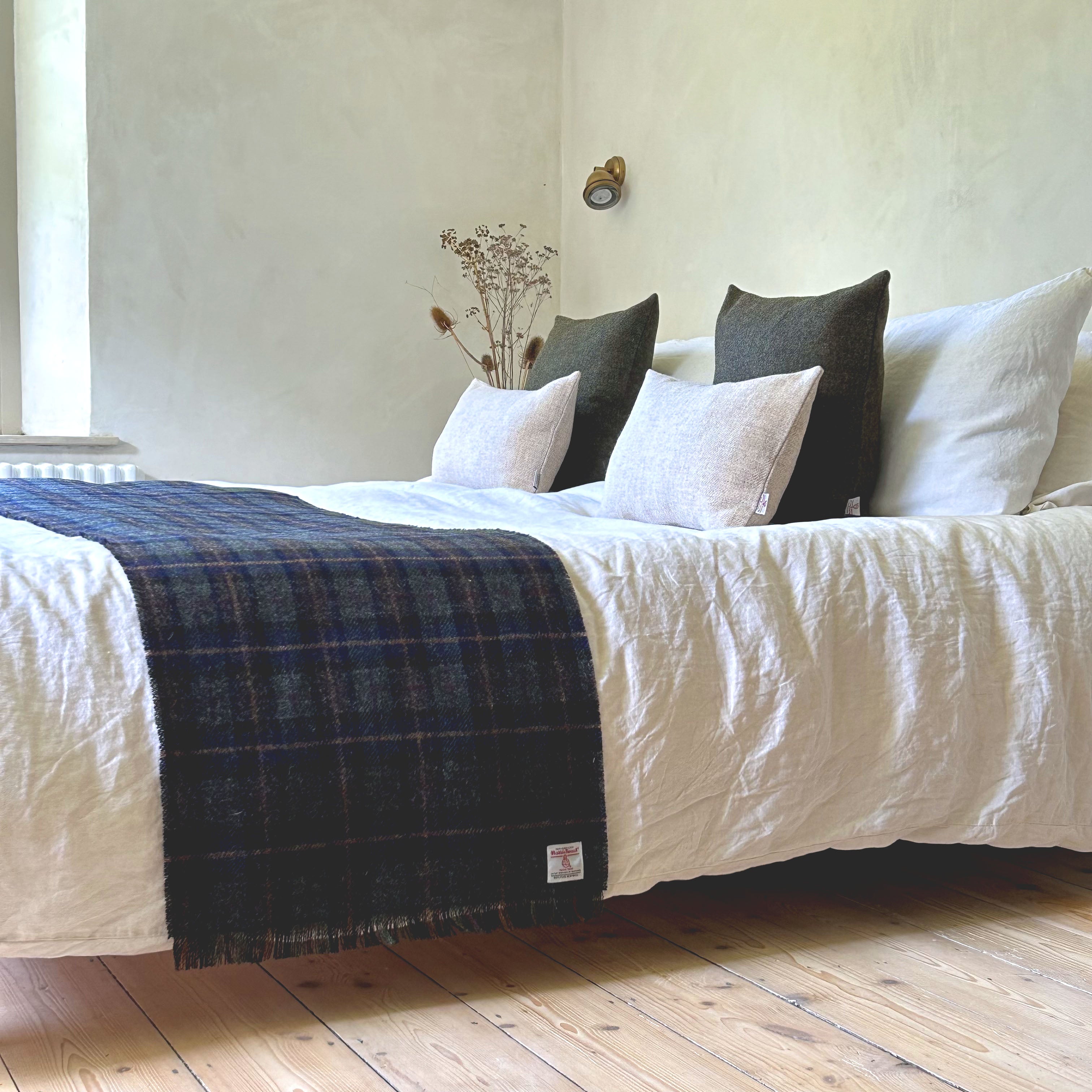 Harris Tweed Heather Glade Tartan Bed Runner William & Irene