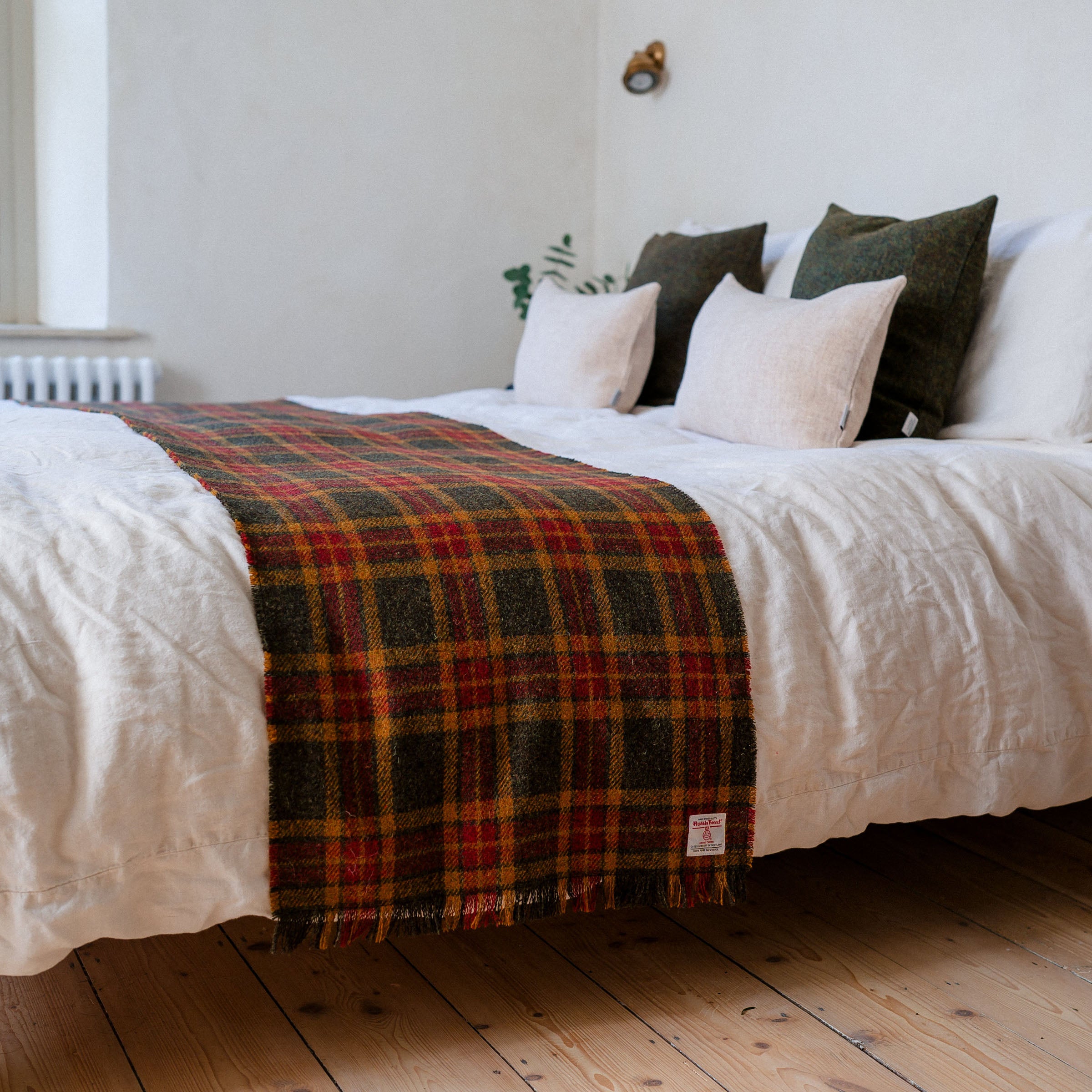 Moss, Gingerbread & Wine Tartan Bed Runner