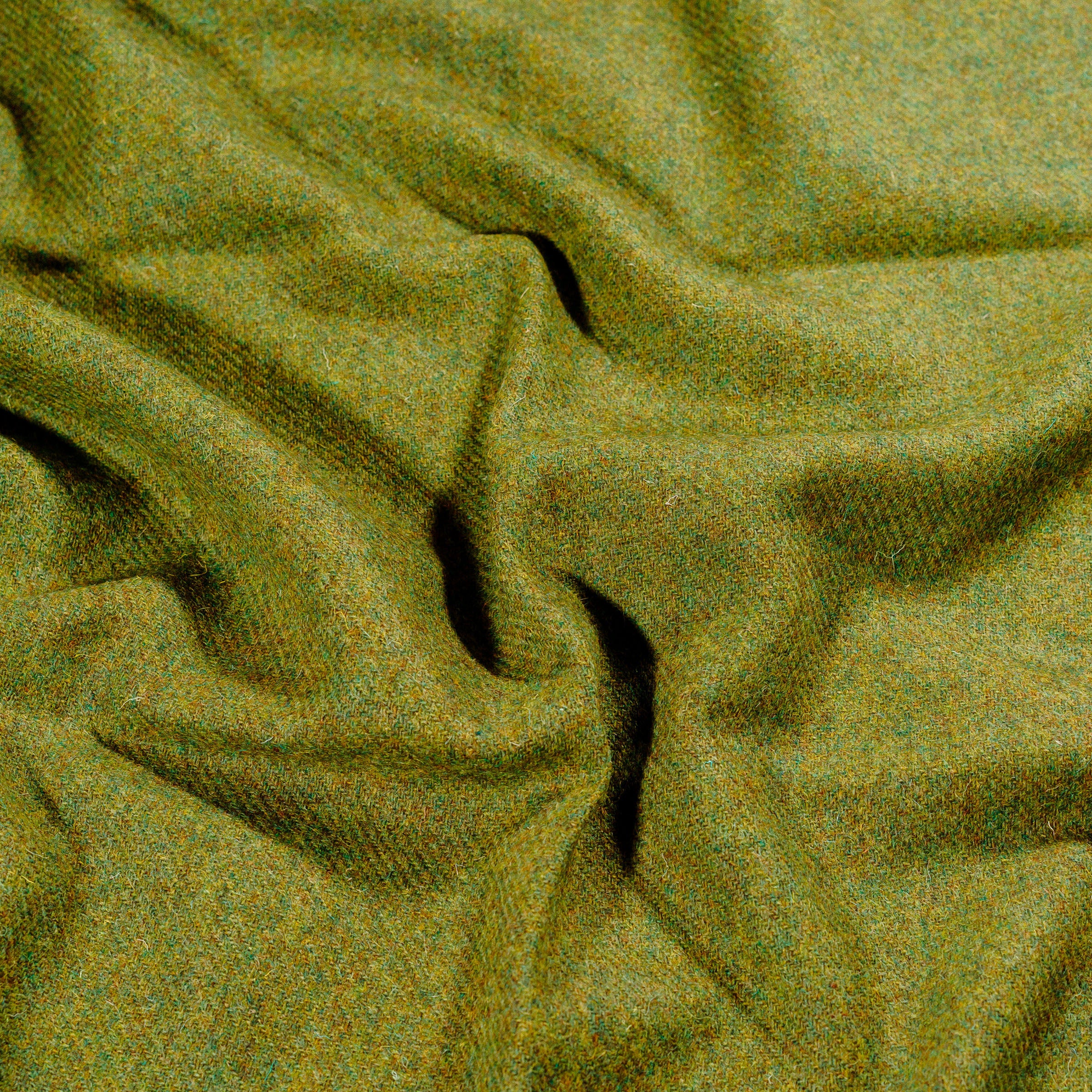 William & Irene Harris Tweed Olive Lap Blanket