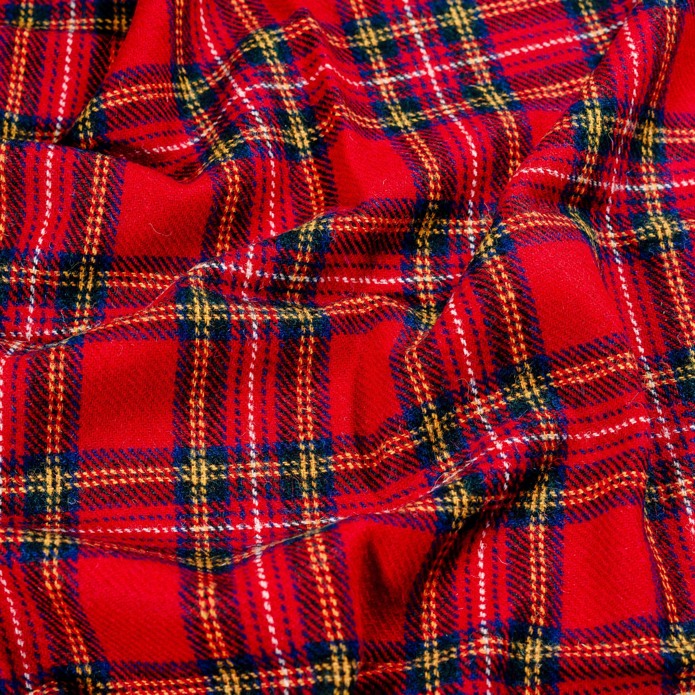 William & Irene Harris Tweed Royal Stewart Tartan Throw Blanket