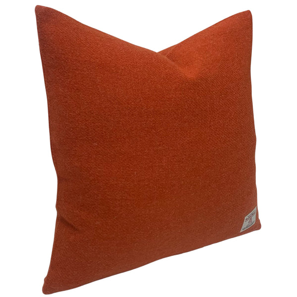 Harris Tweed Burnt Orange Cushion with Feather Filled Insert