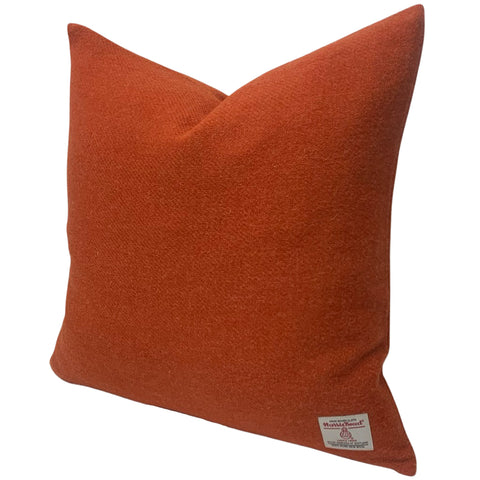 Harris Tweed Burnt Orange Cushion with Feather Filled Insert