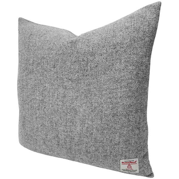 Harris Tweed Grey Marl Large Cushion with Feather Filled Insert