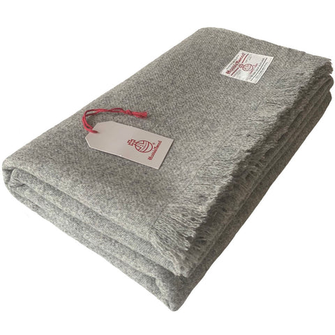 Harris Tweed Extra Large Grey Marl Throw Blanket