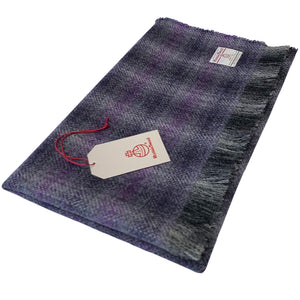 Grey & Purple Tartan Check Lap Blanket
