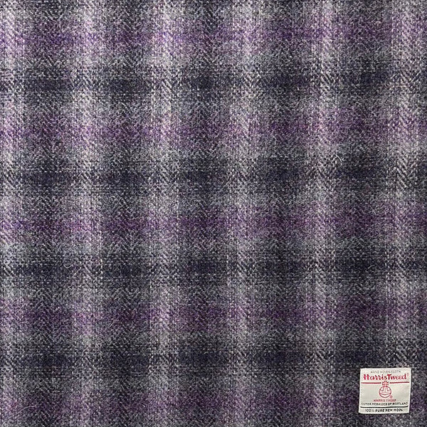 Harris Tweed Grey & Purple Tartan Wrap Blanket