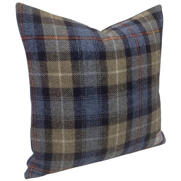 Harris Tweed MacKenzie Tartan square cushion with feather filled insert