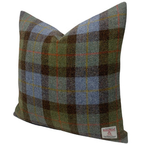 Harris Tweed MacLeod Tartan square cushion with feather filled insert