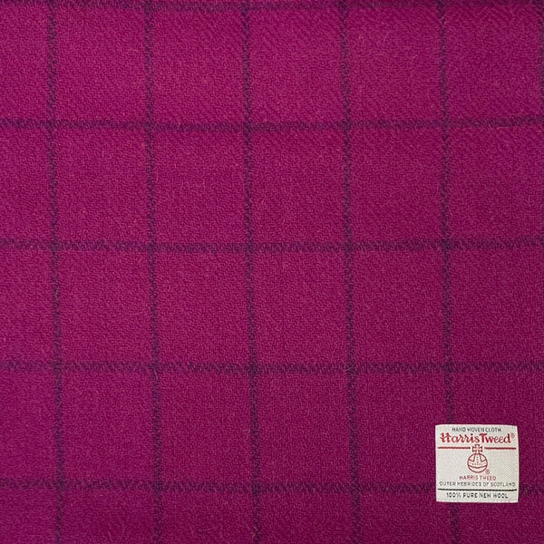 Harris Tweed Magenta with Purple Overcheck Lap Blanket