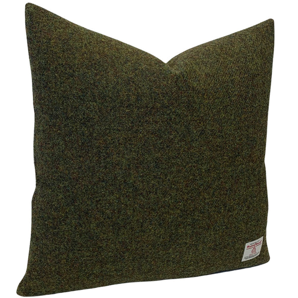 Harris Tweed Moss Green Cushion with Feather Filled Insert