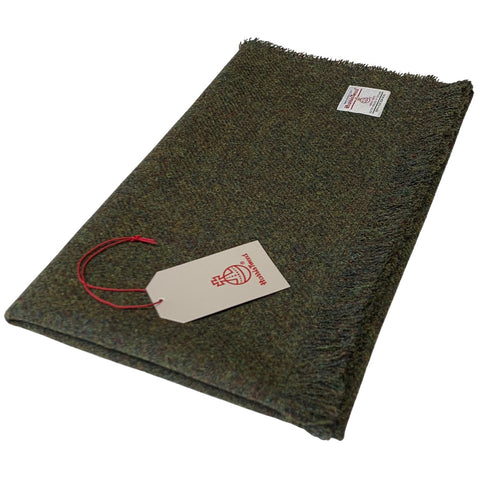Harris Tweed Moss Green Lap Travel Blanket