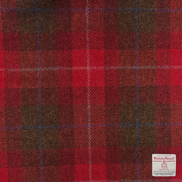Harris Tweed Red & Brown Tartan Wrap Blanket