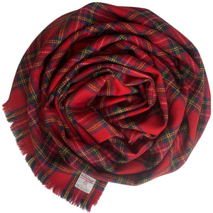 Harris Tweed Royal Stewart Tartan Wrap Blanket