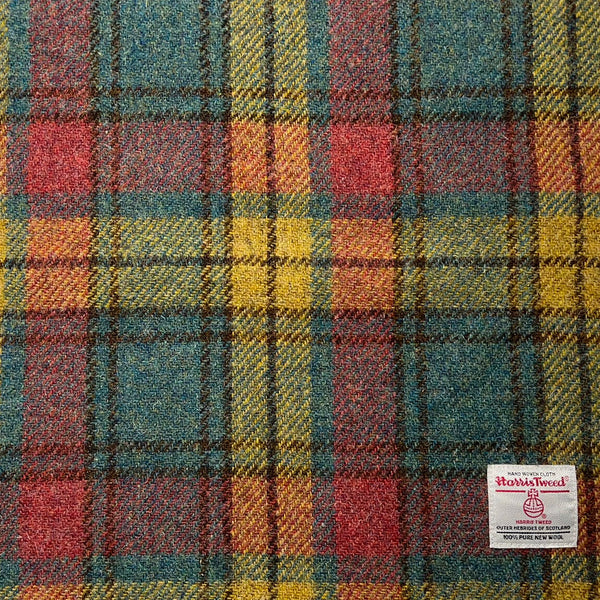 Harris Tweed Stornoway Tartan Check Pure Wool Wrap Blanket